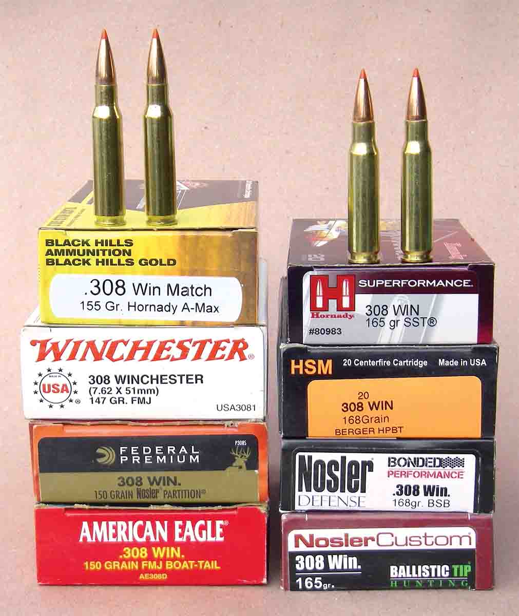 A variety of .308 Winchester factory loads were checked for velocity.